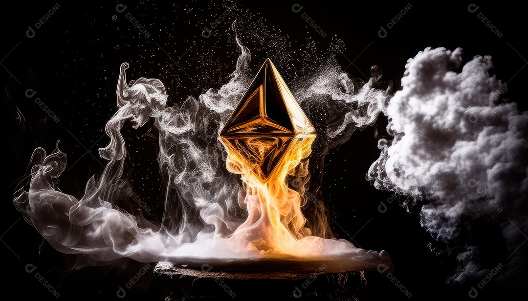 Criptomoeda sobre fundo isolado.