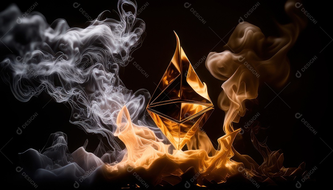 Criptomoeda sobre fundo isolado.