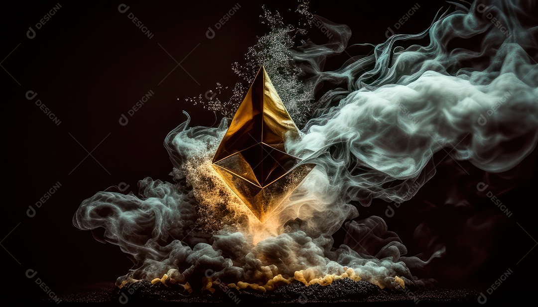 Criptomoeda sobre fundo isolado.