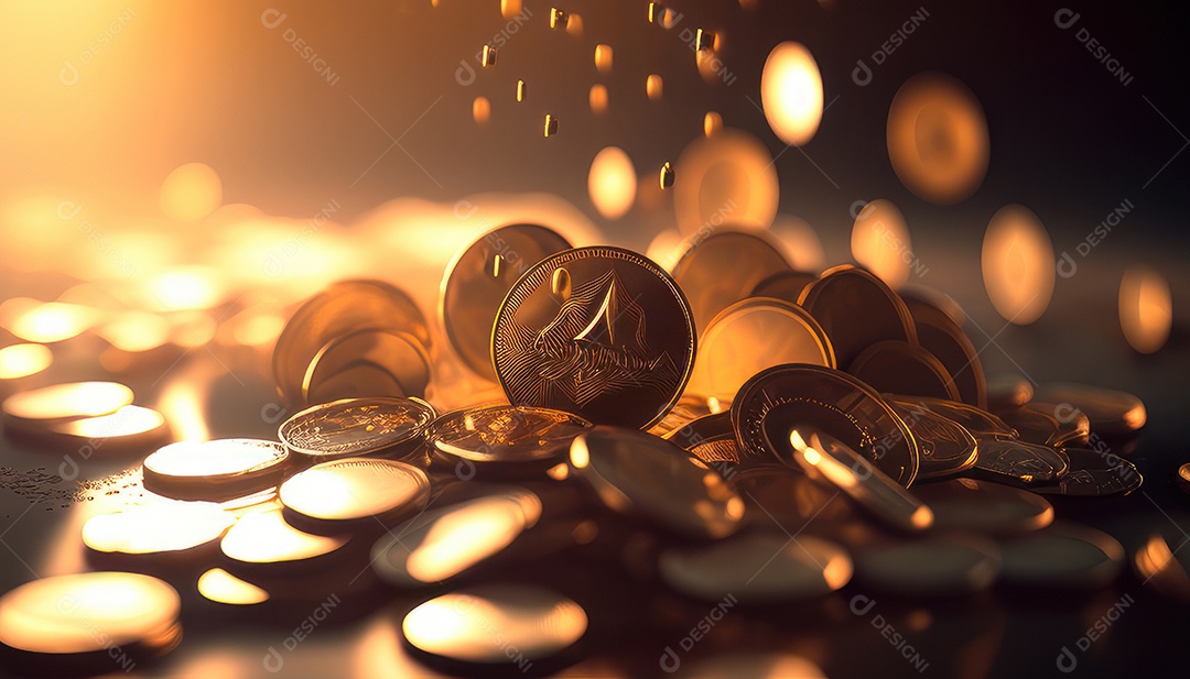 Criptomoeda sobre fundo isolado.