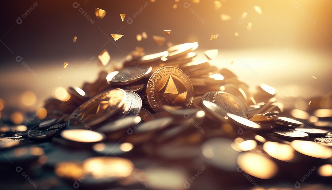 Criptomoeda sobre fundo isolado.