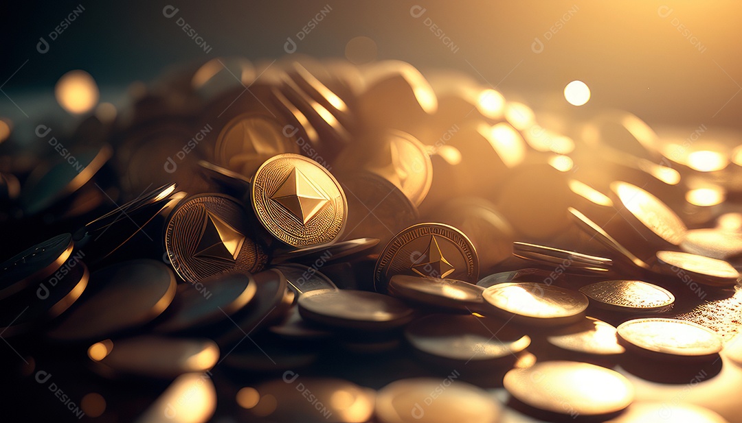 Criptomoeda sobre fundo isolado.