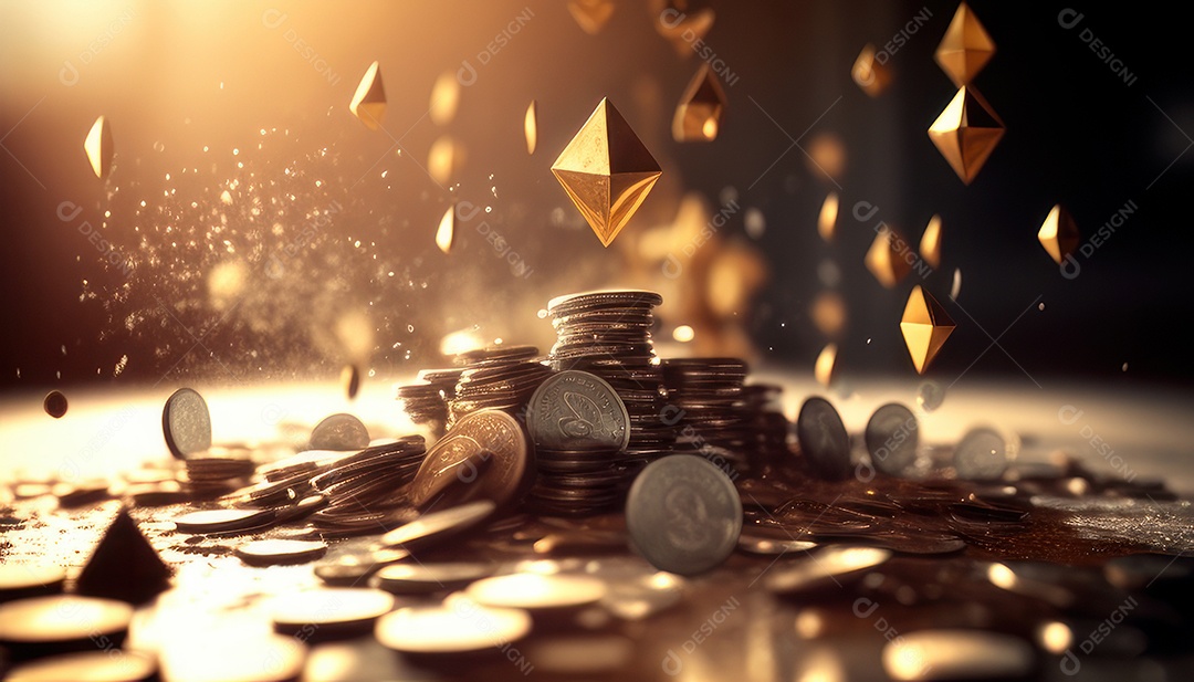 Criptomoeda sobre fundo isolado.