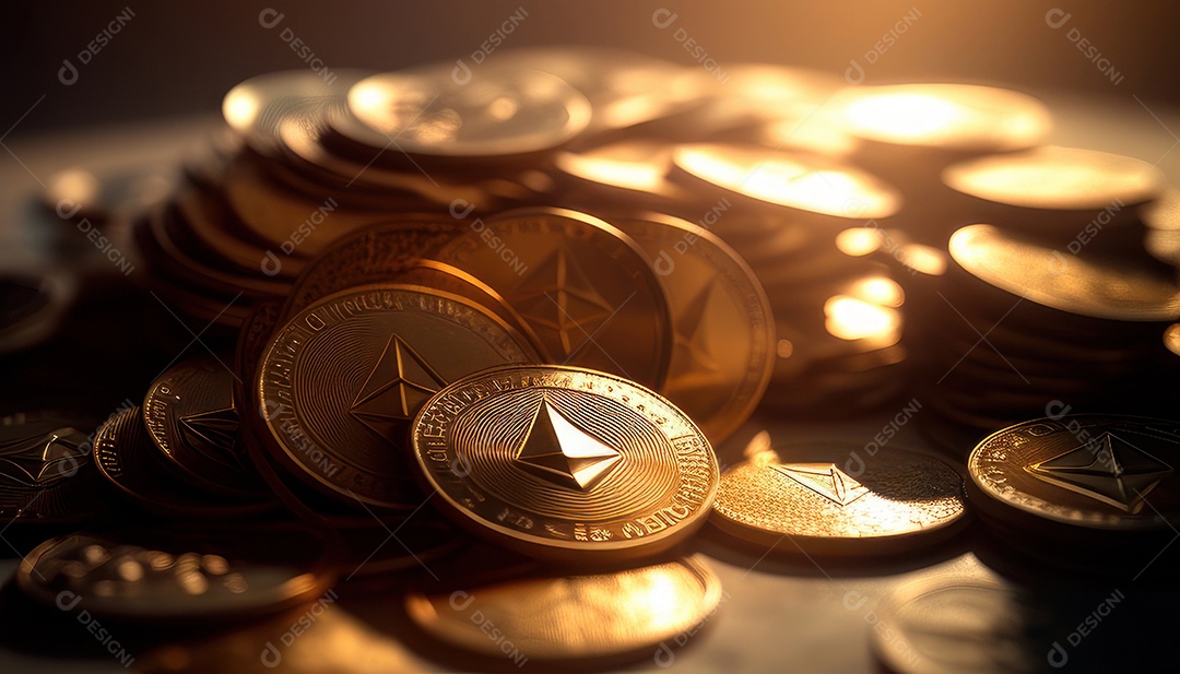 Criptomoeda sobre fundo isolado.