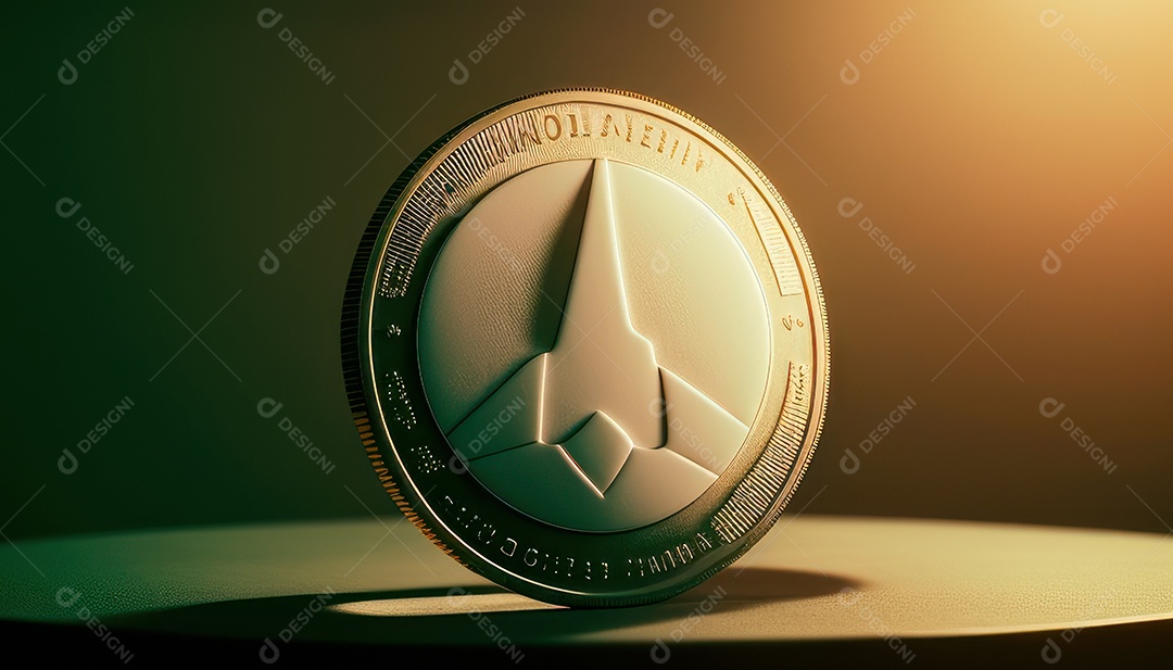 Criptomoeda sobre fundo isolado.