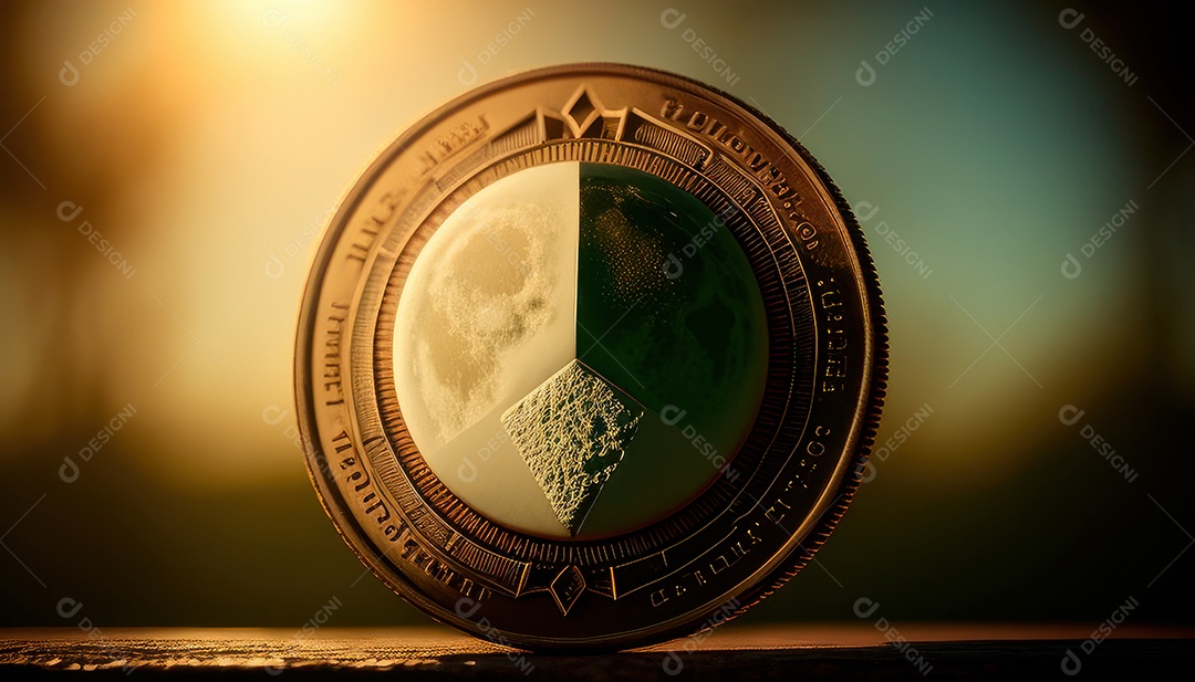 Criptomoeda sobre fundo isolado.