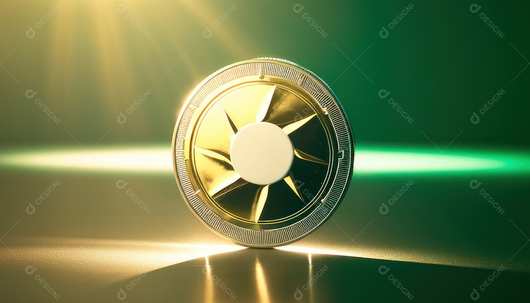 Criptomoeda sobre fundo isolado.