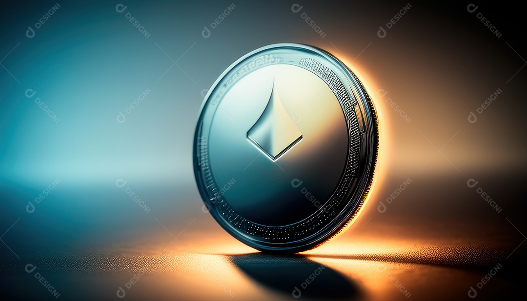 Criptomoeda sobre fundo isolado.