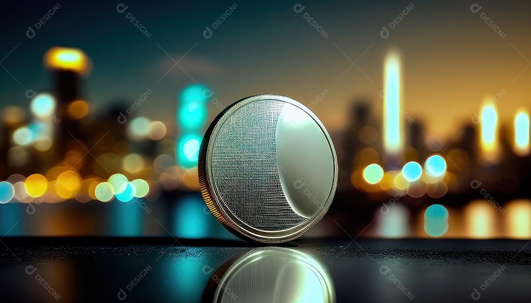 Criptomoeda sobre fundo isolado.