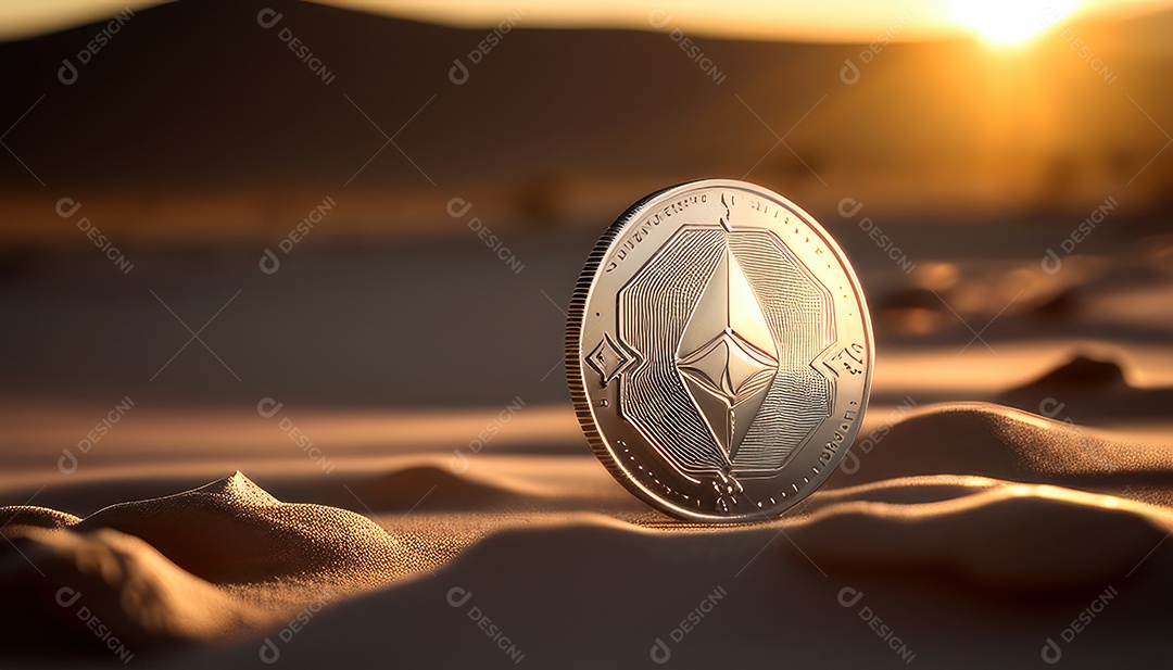 Criptomoeda sobre fundo isolado.