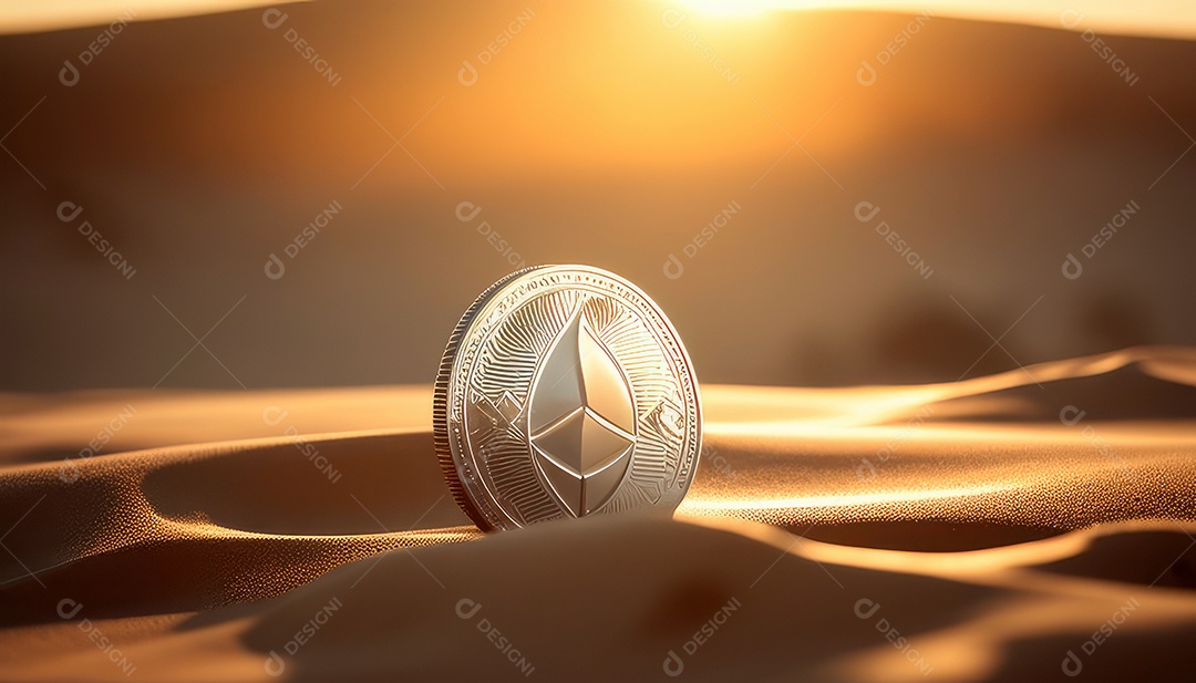 Criptomoeda sobre fundo isolado.