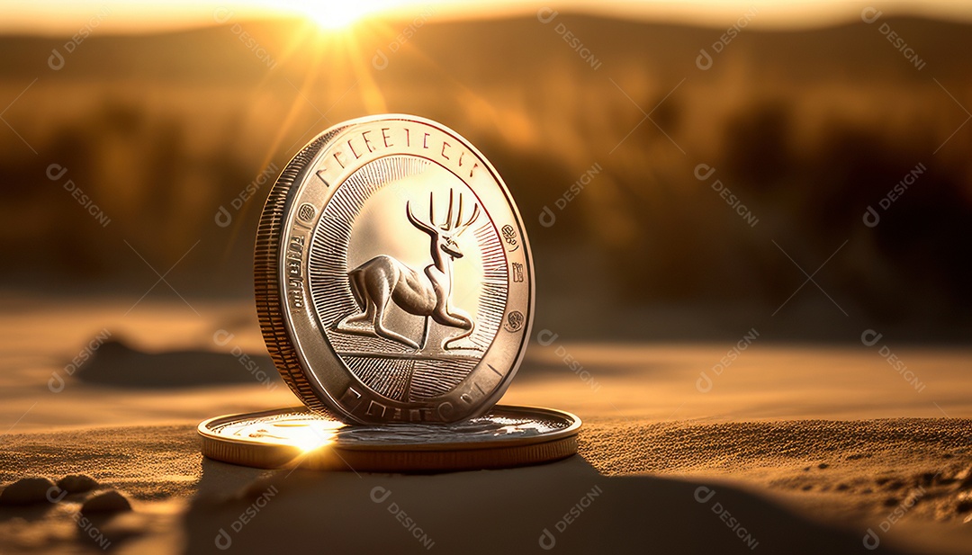 Criptomoeda sobre fundo isolado.