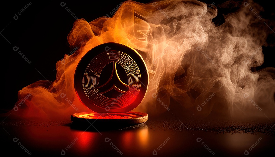 Criptomoeda sobre fundo isolado.