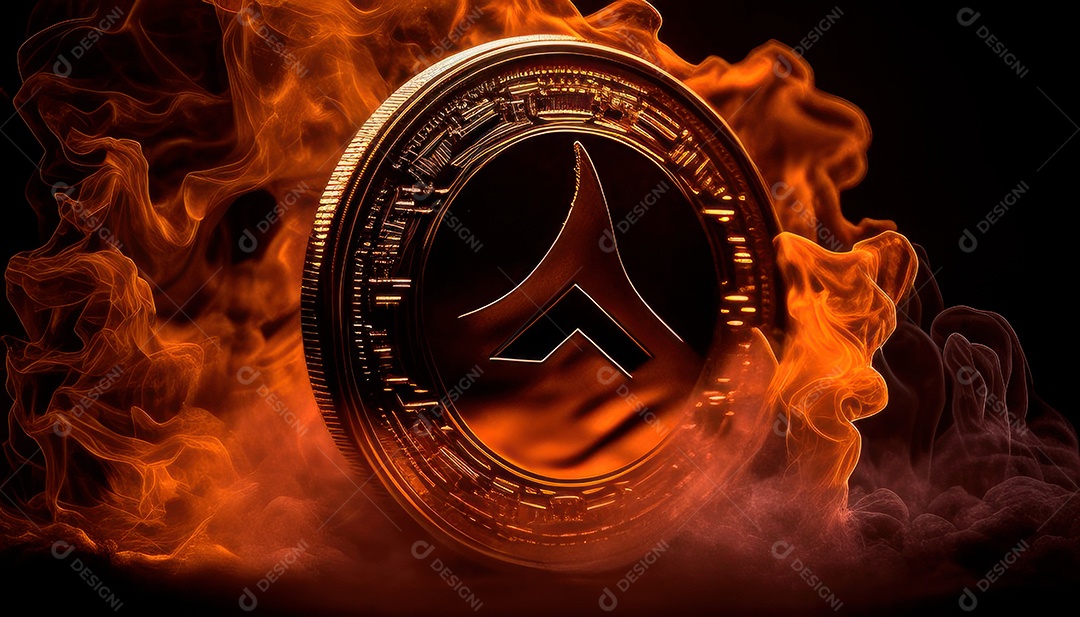 Criptomoeda sobre fundo isolado.