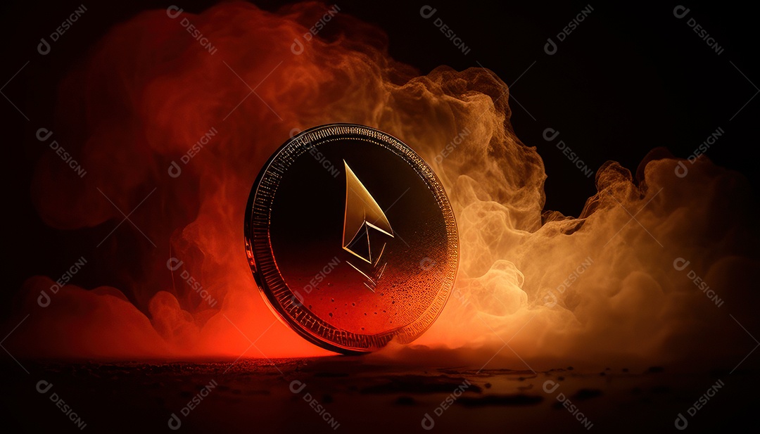 Criptomoeda sobre fundo isolado.