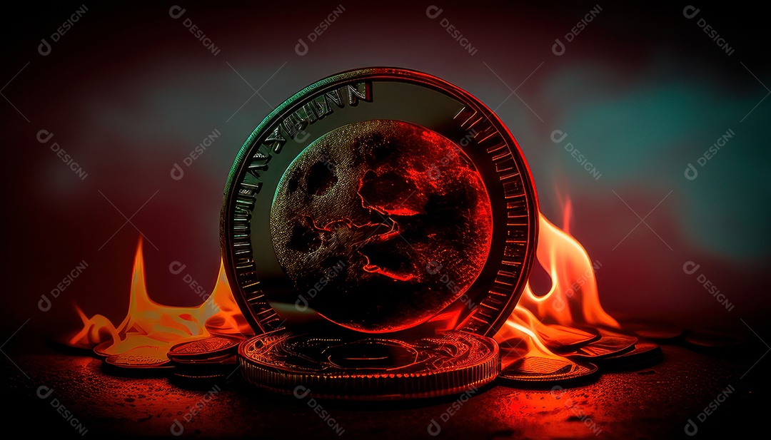 Criptomoeda sobre fundo isolado.