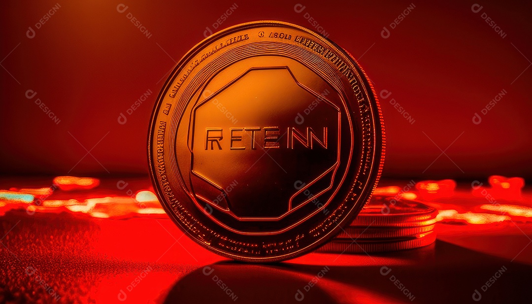 Criptomoeda sobre fundo isolado.