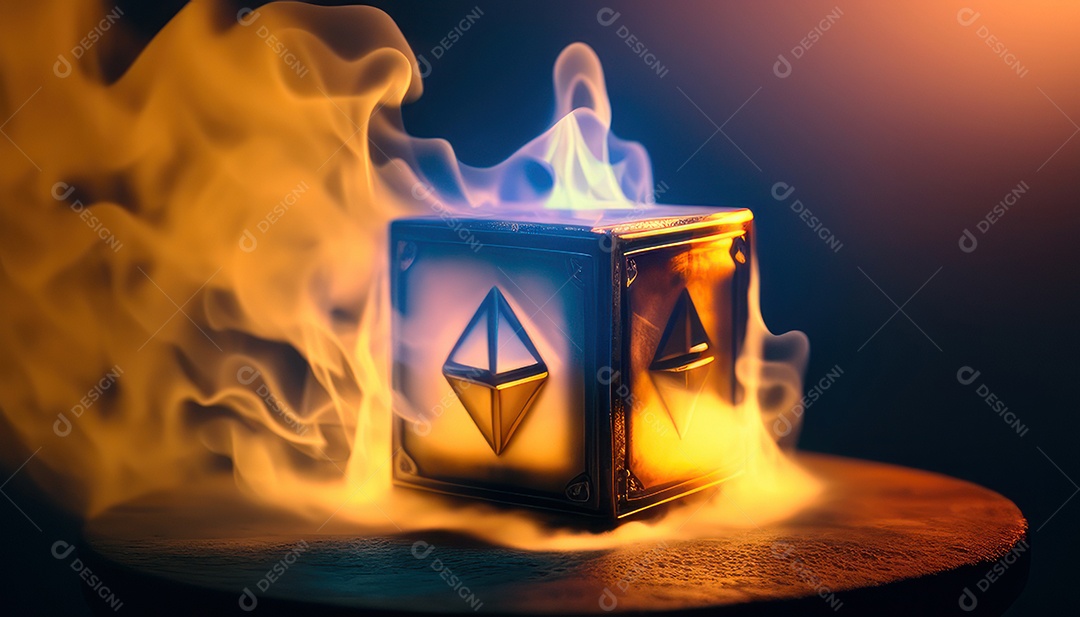 Criptomoeda sobre fundo isolado.