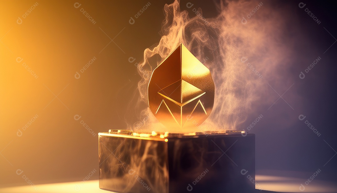 Criptomoeda sobre fundo isolado.