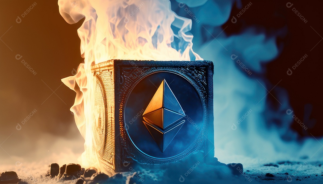 Criptomoeda sobre fundo isolado.