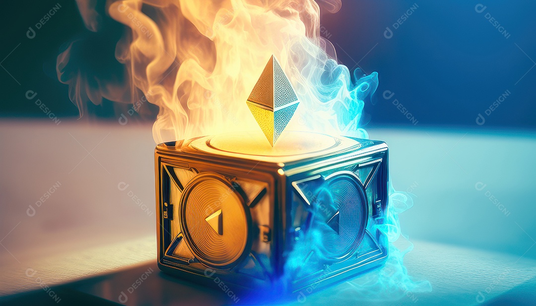 Criptomoeda sobre fundo isolado.