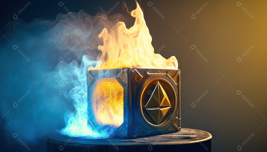 Criptomoeda sobre fundo isolado.