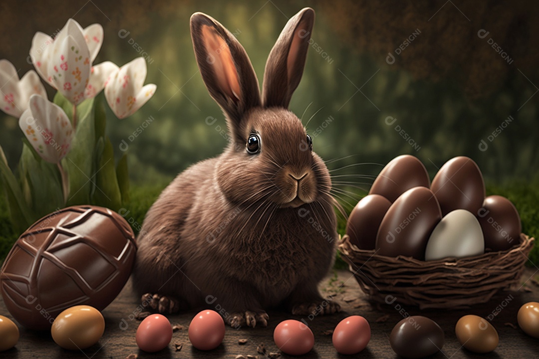 Lindo coelho de páscoa com óculos