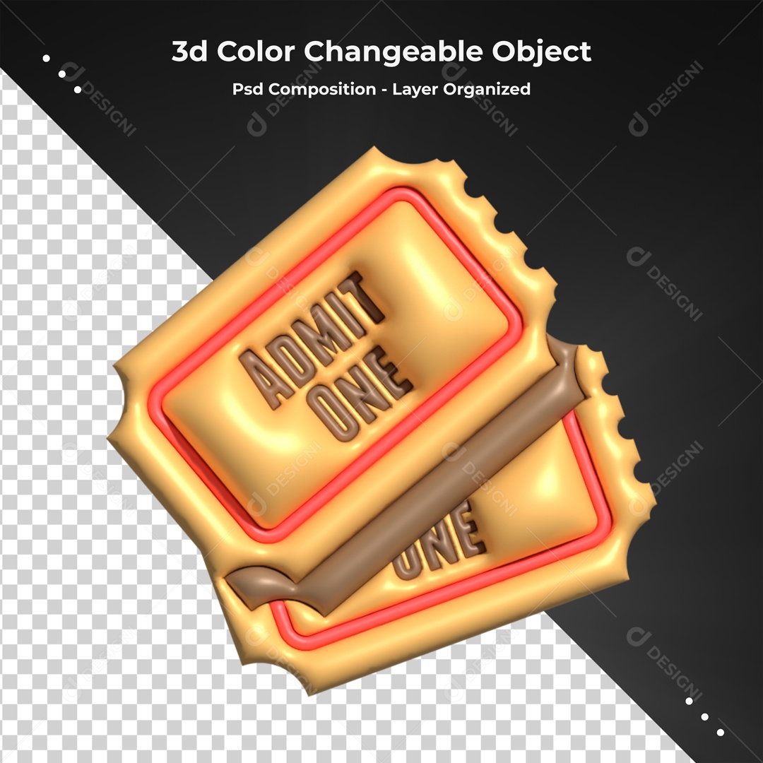 Elemento De 2 Bilhetes Para Composição PSD