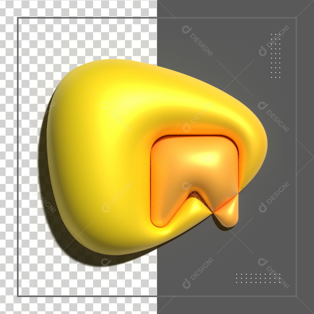 Icone Amarelo De Salvar Elemento 3D PSD