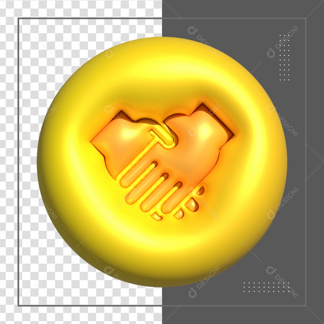 Icone Redondo Amarelo De Paz Elemento 3D PSD