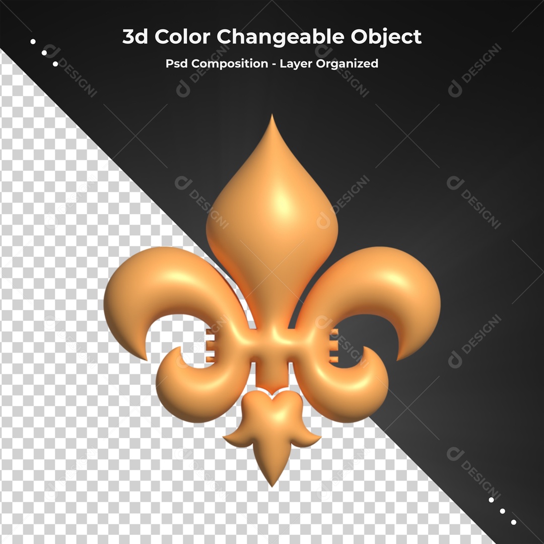 Elemento Flor De Lis Para Composição PSD