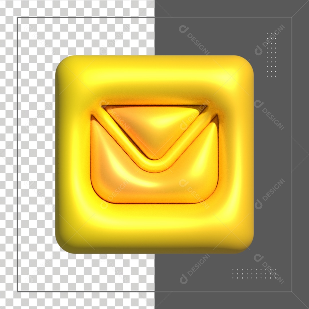 Icone Amarelo De Mensagem Para Composição PSD