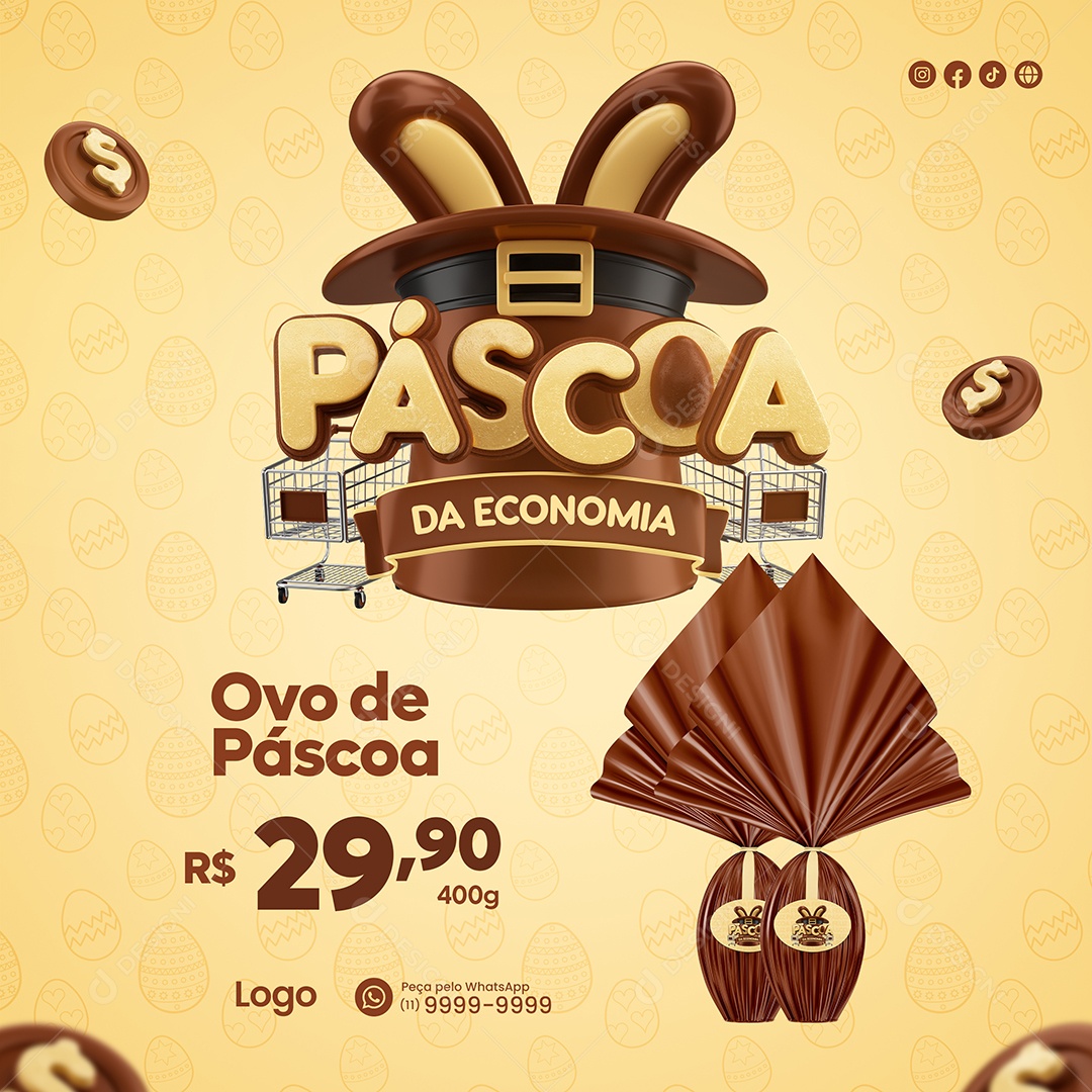 Páscoa Da Economia Ovo De Páscoa 29,90 Social Media PSD Editável