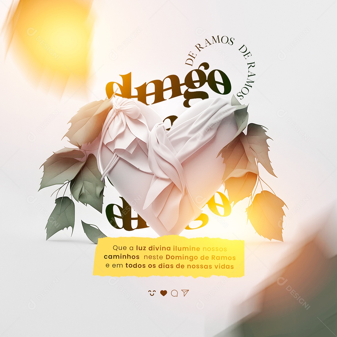 Que A Luz Divina Ilumine Nossos Caminhos Neste Domingo de Ramos Social Media PSD Editável
