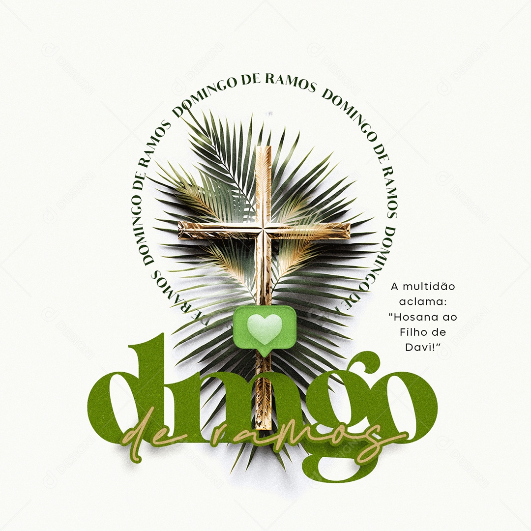 A Multidão Aclama Hosana ao Filho De Davi Domingo de Ramos Social Media PSD Editável