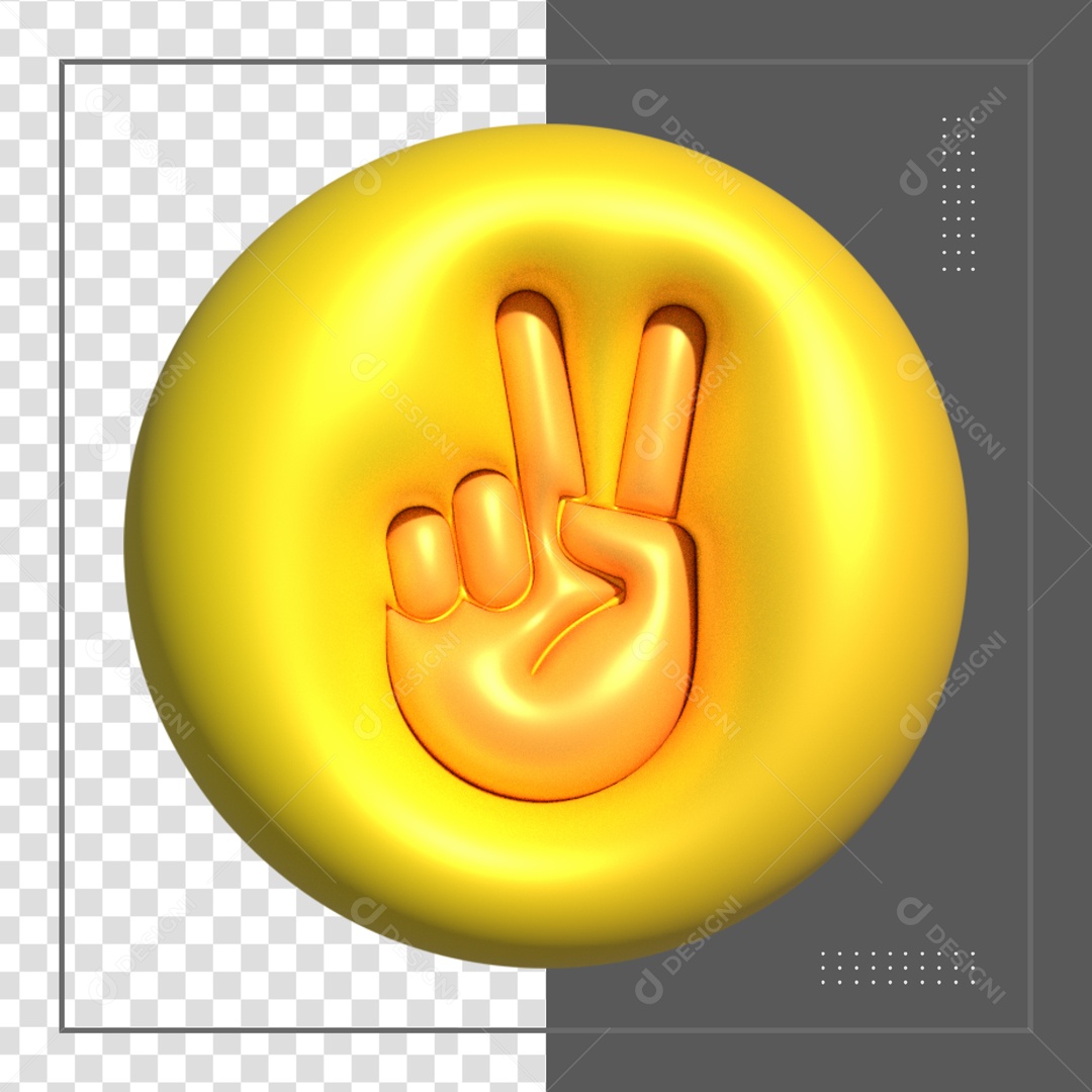 Icone Redondo Amarelo De Paz Elemento 3D PSD