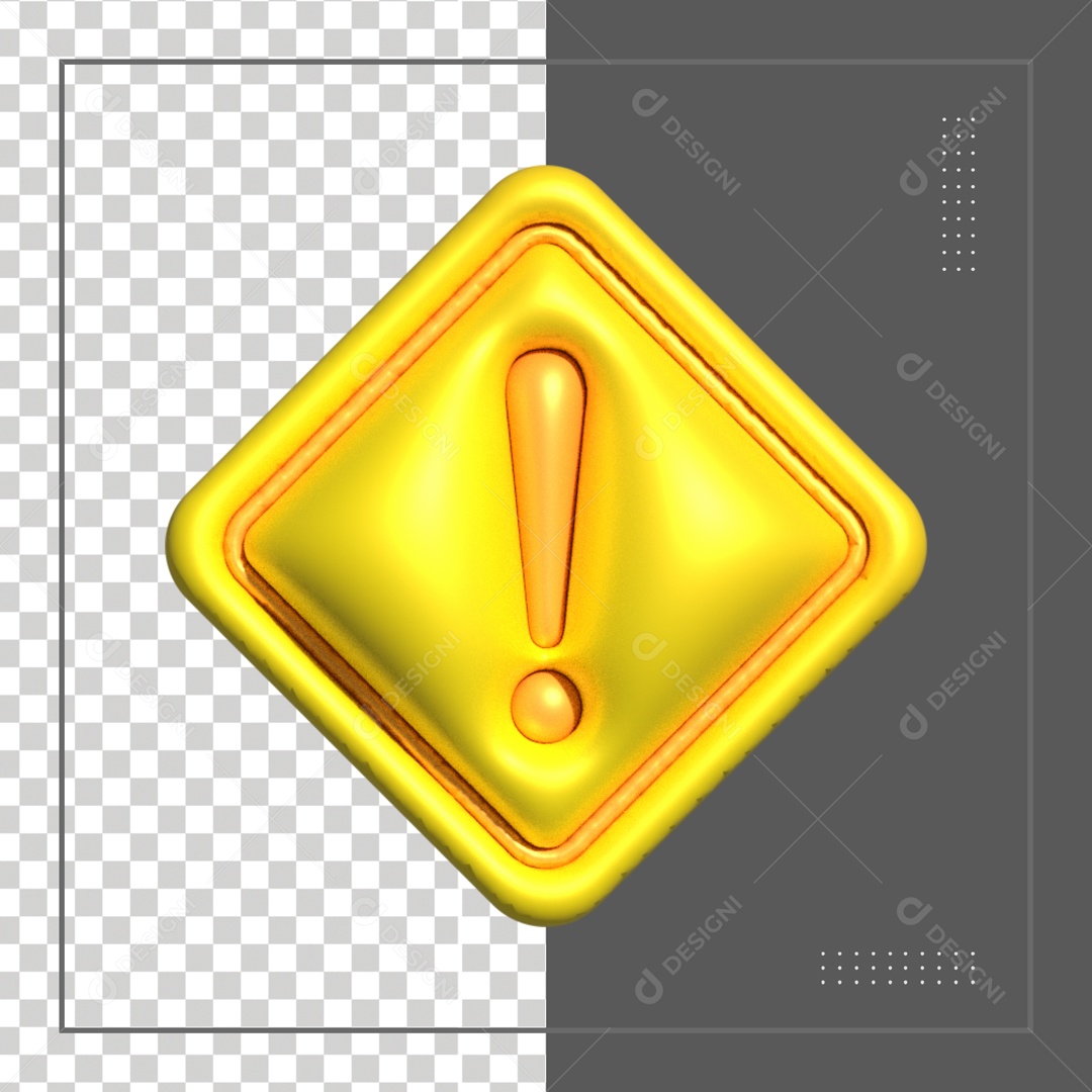 Icone Amarelo De Alerta Elemento 3D PSD