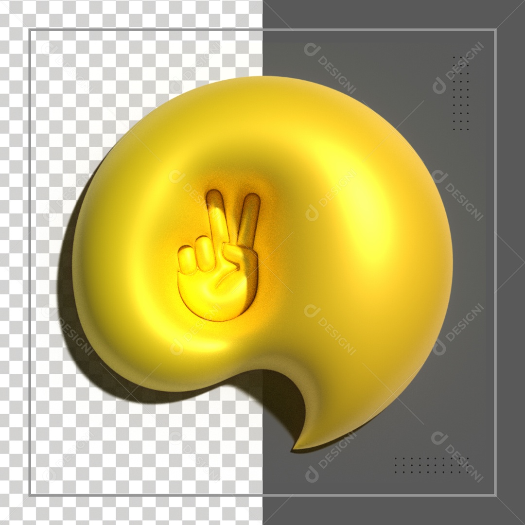 Icone Amarelo De Paz Elemento 3D PSD