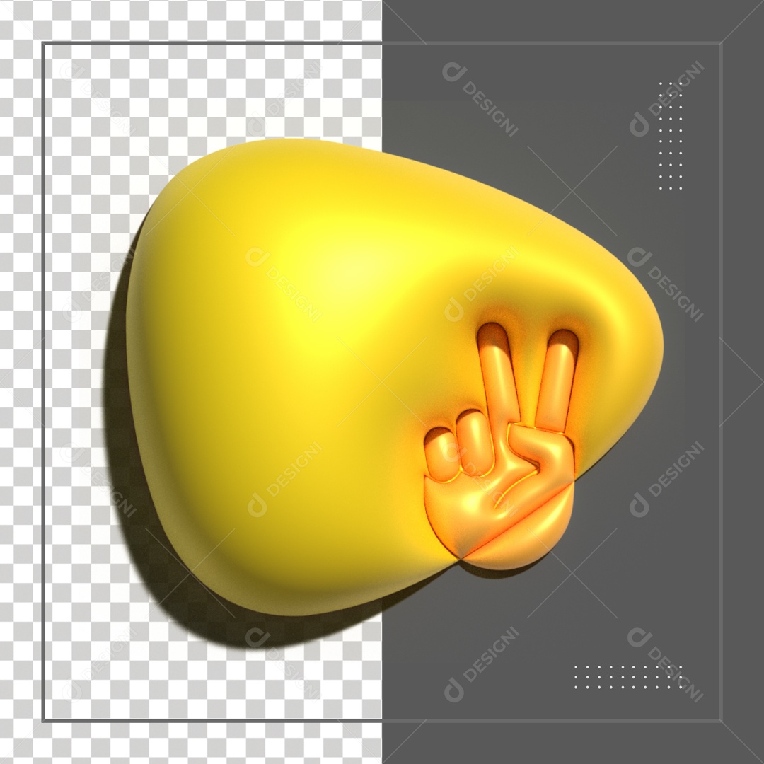 Icone Amarelo De Paz Elemento 3D PSD