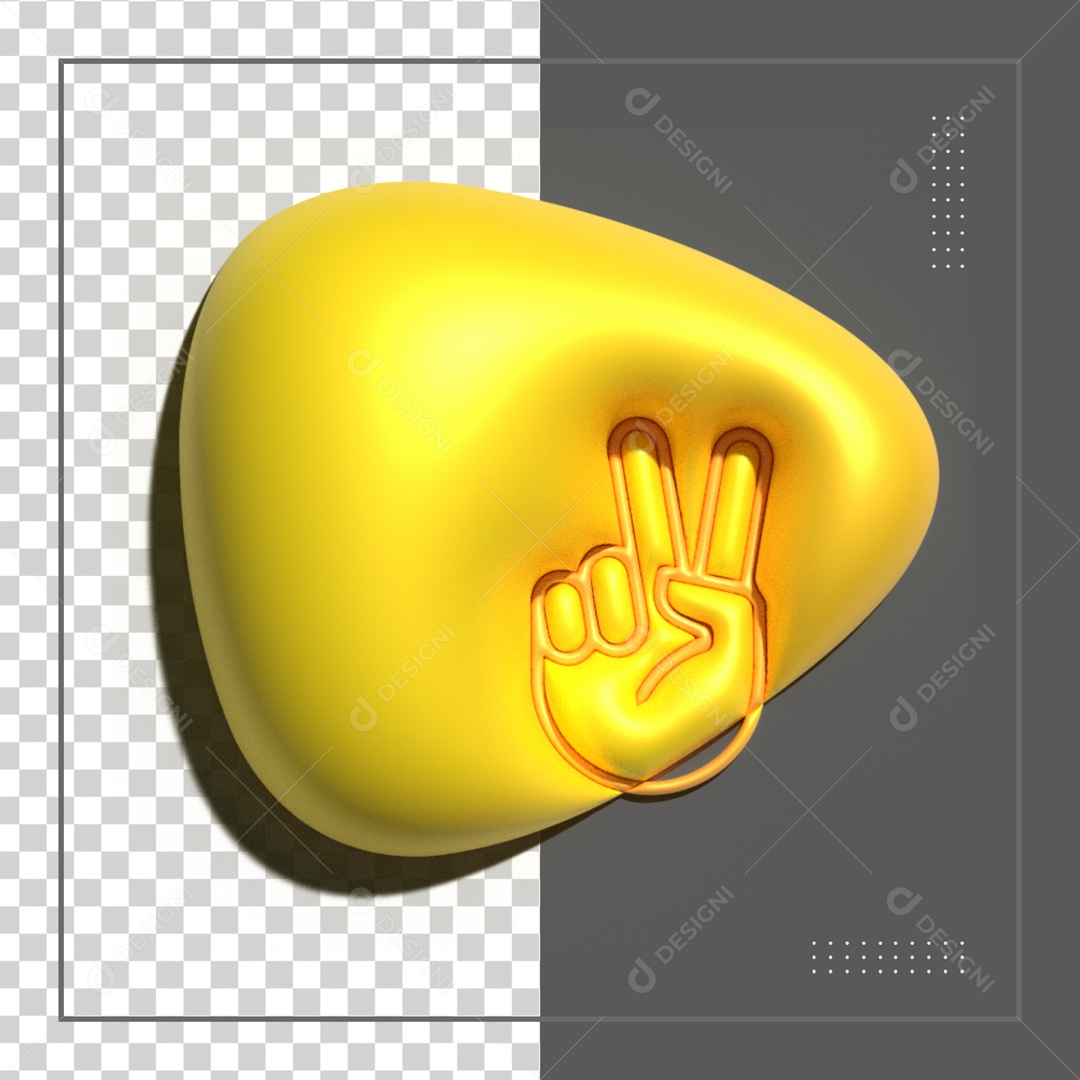 Icone Amarelo De Paz Elemento 3D PSD