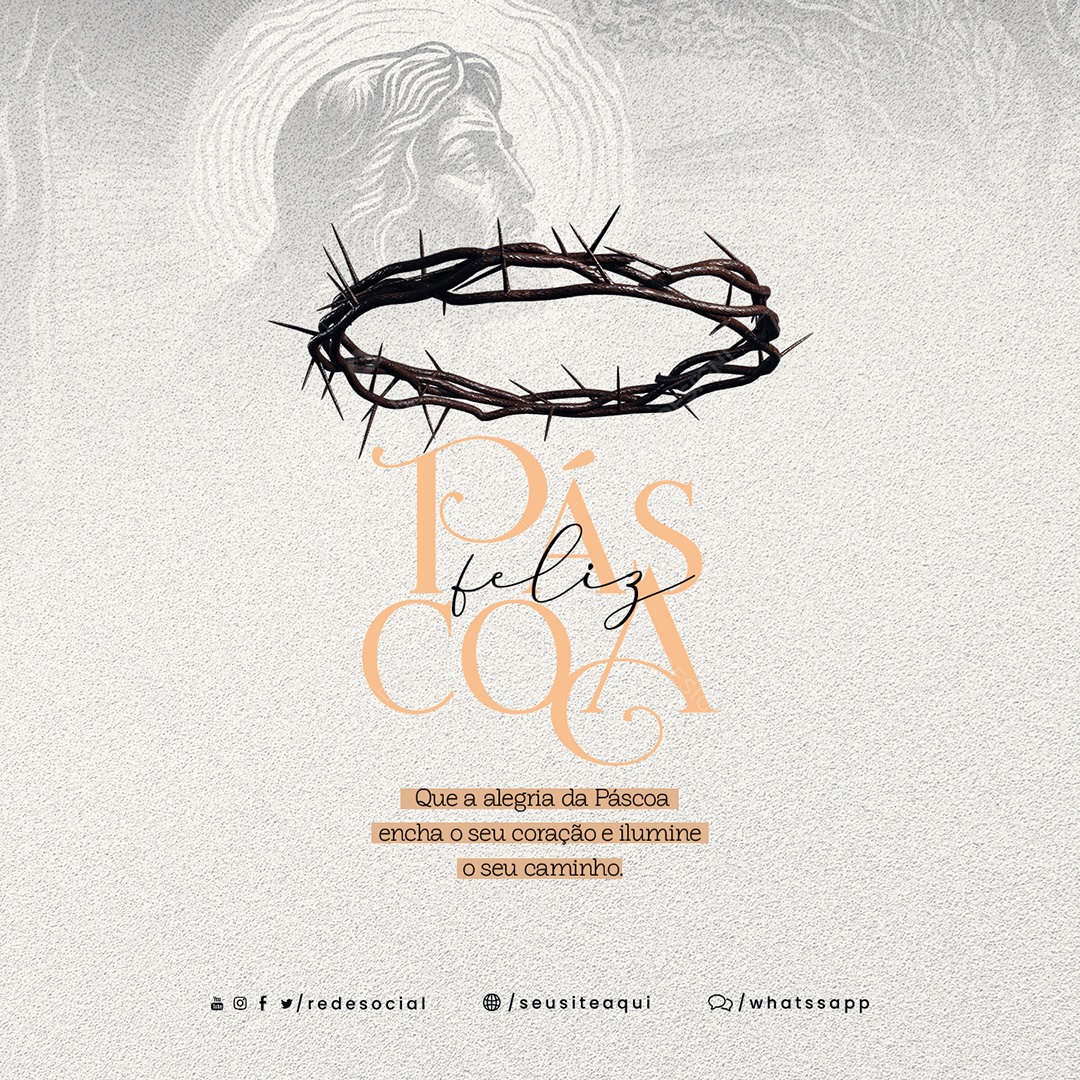 Que A Alegria Da Páscoa Encha Seu Coração E Ilumine O Seu Caminho Feliz Páscoa Social Media PSD Editável