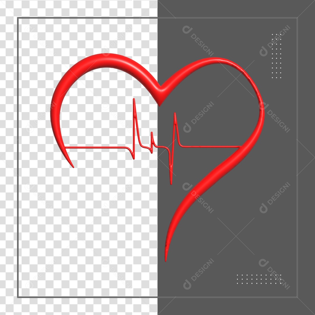 Elemento De Coração Com Batimento Cardíaco Para Composição PSD