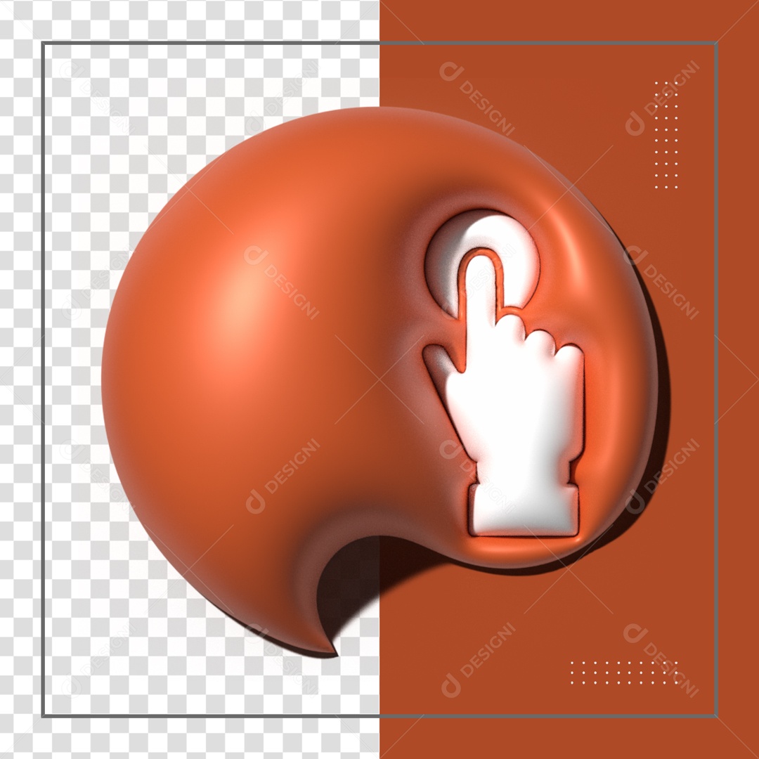 Balão Vermelho De Símbolo Apertando Botão Elemento 3D PSD