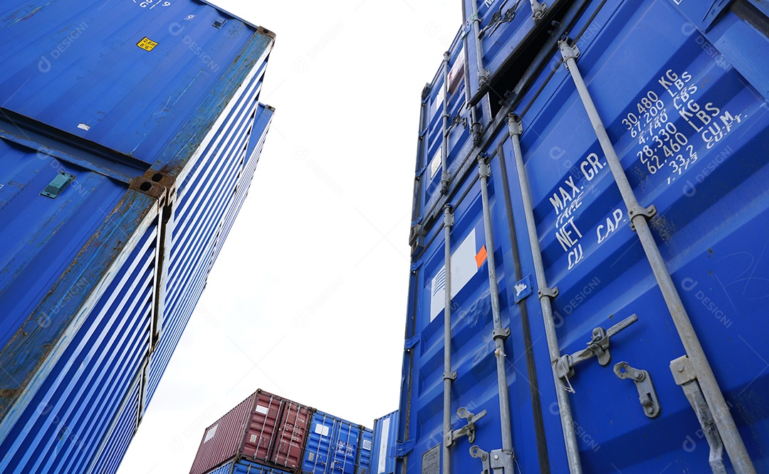 Logística de contêineres negócios de carga e transporte