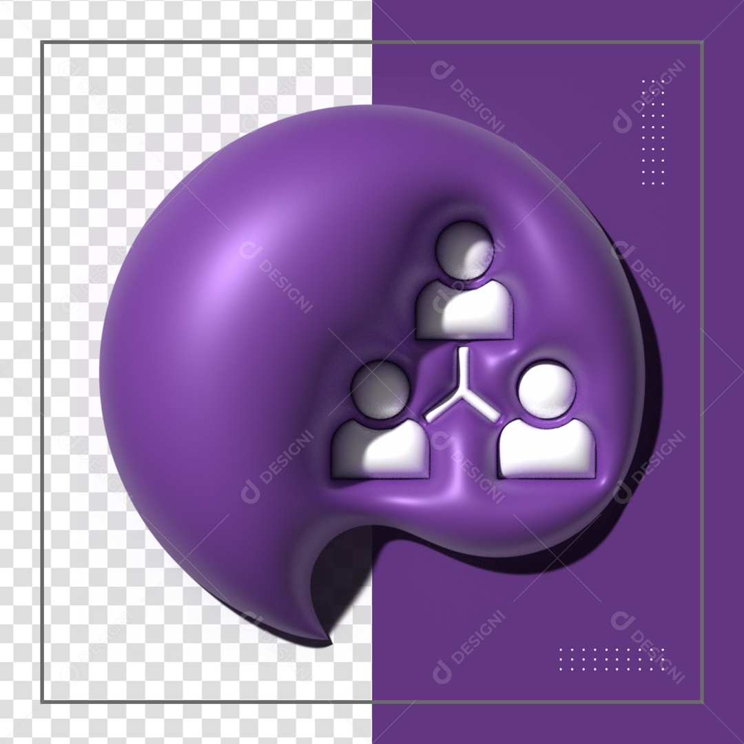 Icone Roxo De Pessoas Elemento 3D PSD