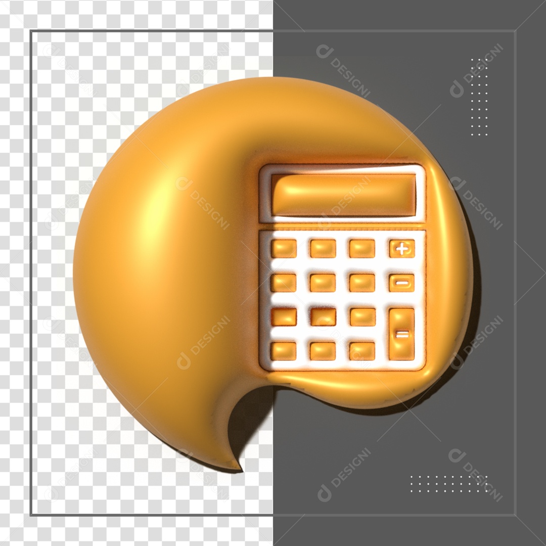 Ícone Marrom Com Símbolo De Calculadora Elemento 3D PSD