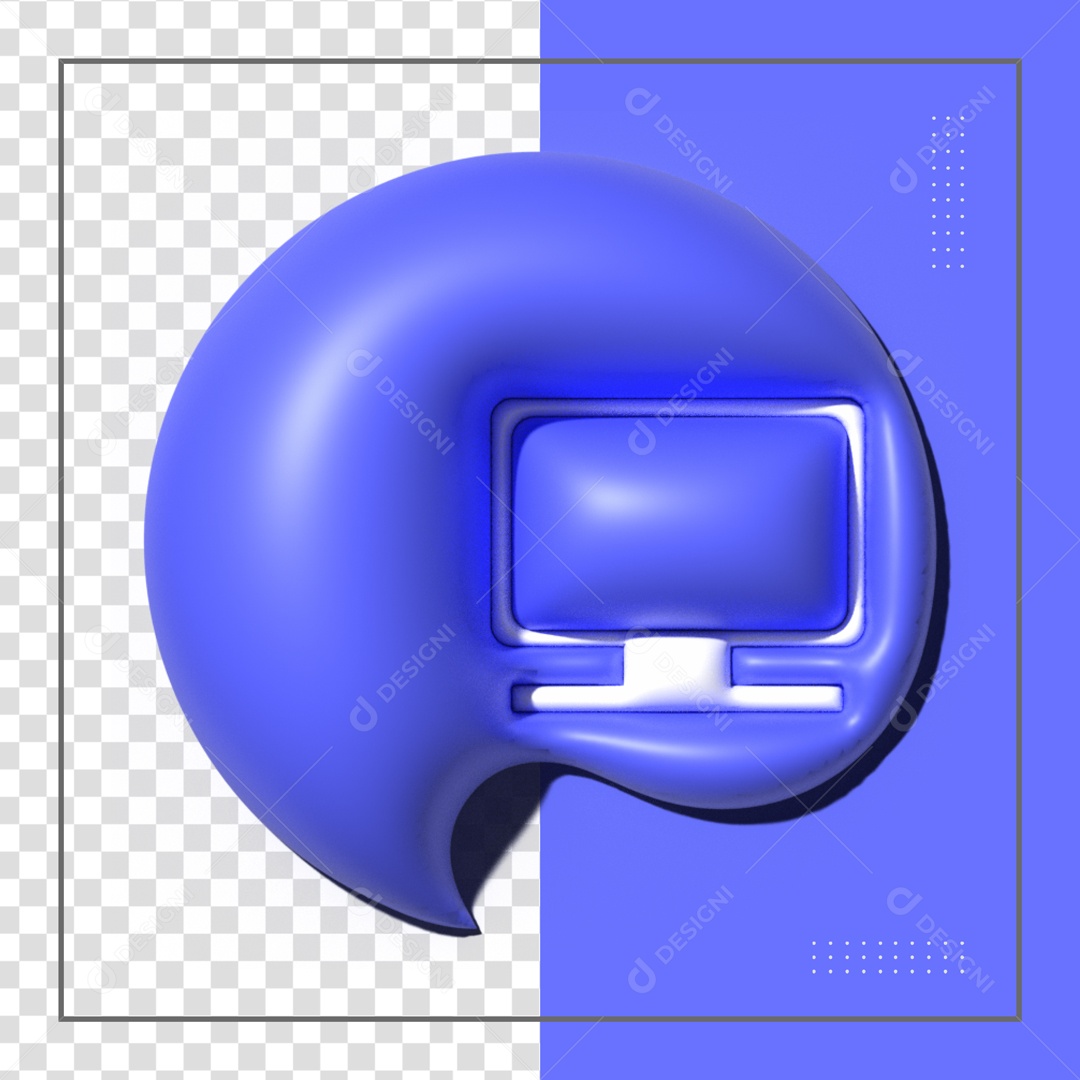 Balão Azul Com Símbolo De Computador Elemento 3D PSD