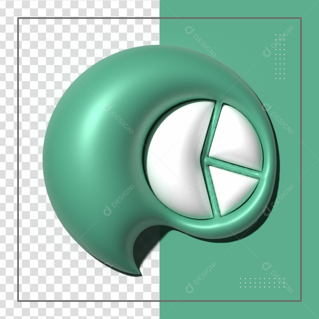Icone Verde De Circulo Repartido Elemento 3D PSD
