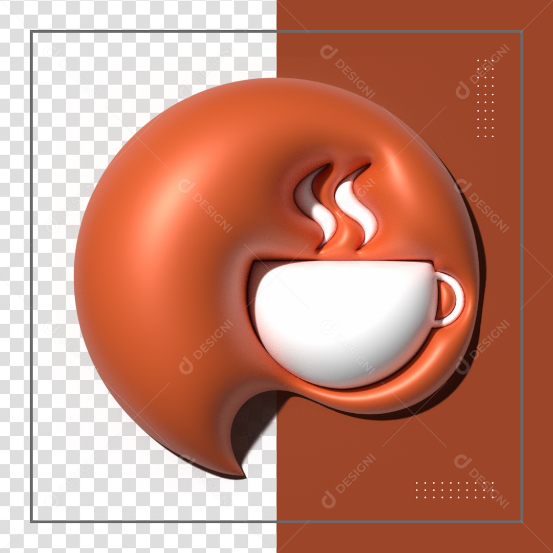 Icone Marrom Com Símbolo De Café Elemento 3D PSD