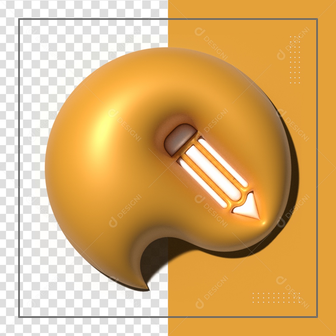 Balão Marrom De Símbolo Lápis Elemento 3D PSD